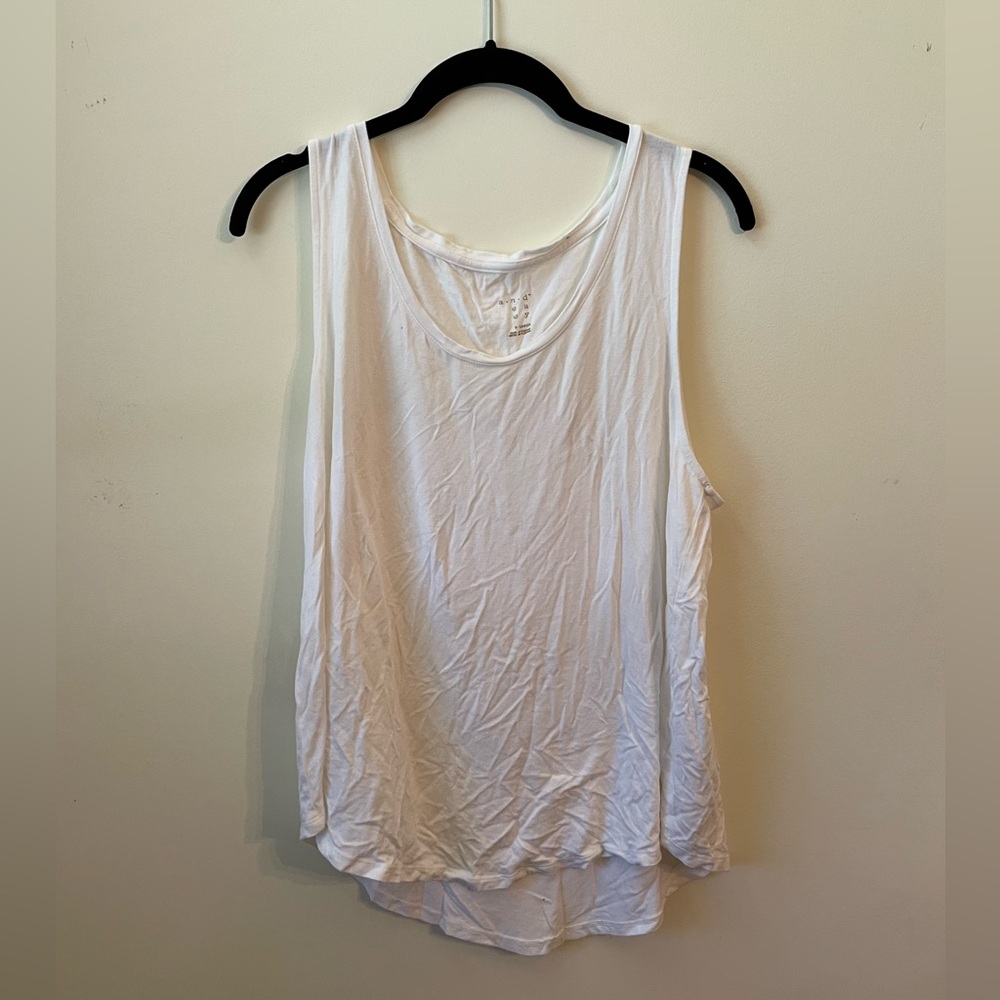 White Sleeveless Tunic Tank Top